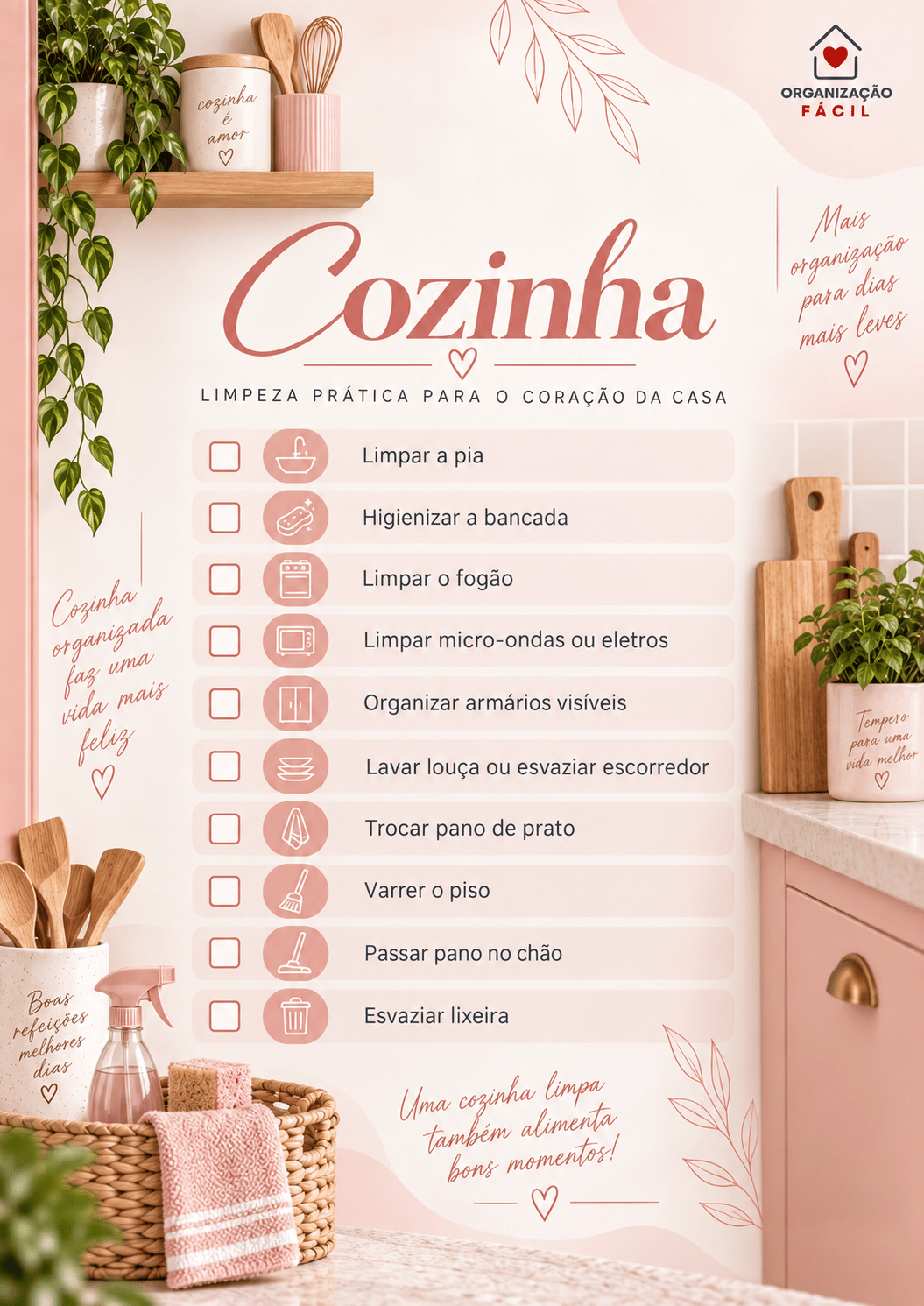 Página interna do Checklist de Limpeza por Cômodo